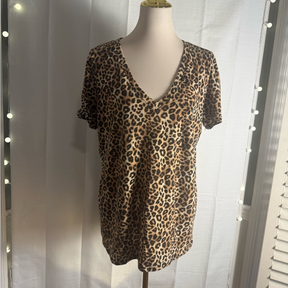 PINK Victoria's Secret Tan Brown Relaxed Short Sleeve Tee